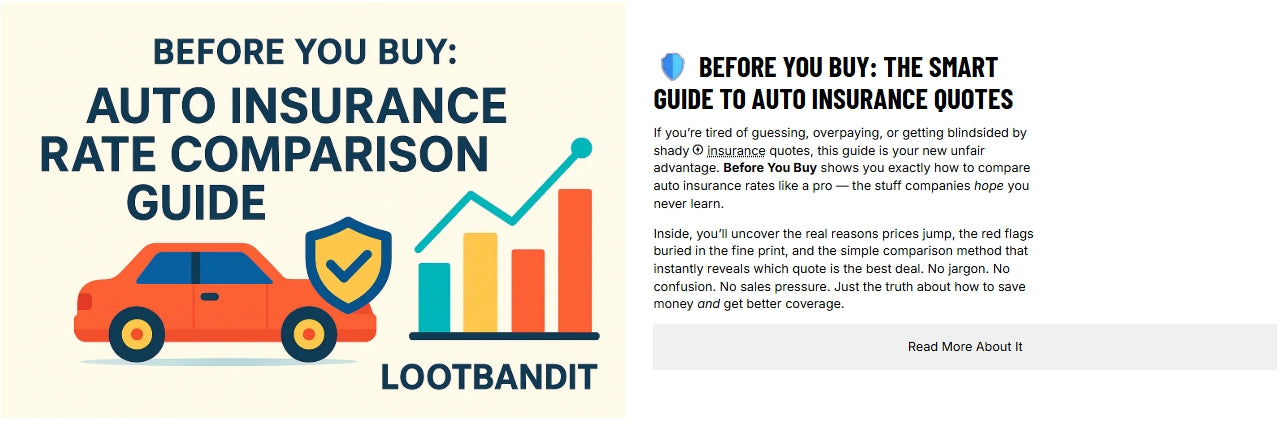 Before You Buy Auto Insurance Rate Comparison Guide