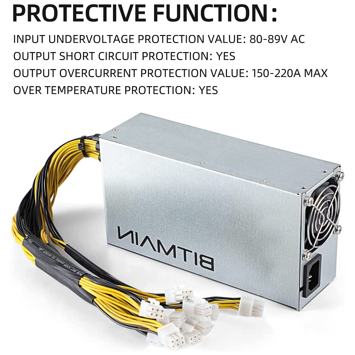 Bitmain Genuine Antminer Power Supply APW7 PSU 1800w 110v 220v New Model for S9 or L3+ or Z9 Mini or D3 ASICs w/ 10 Connectors