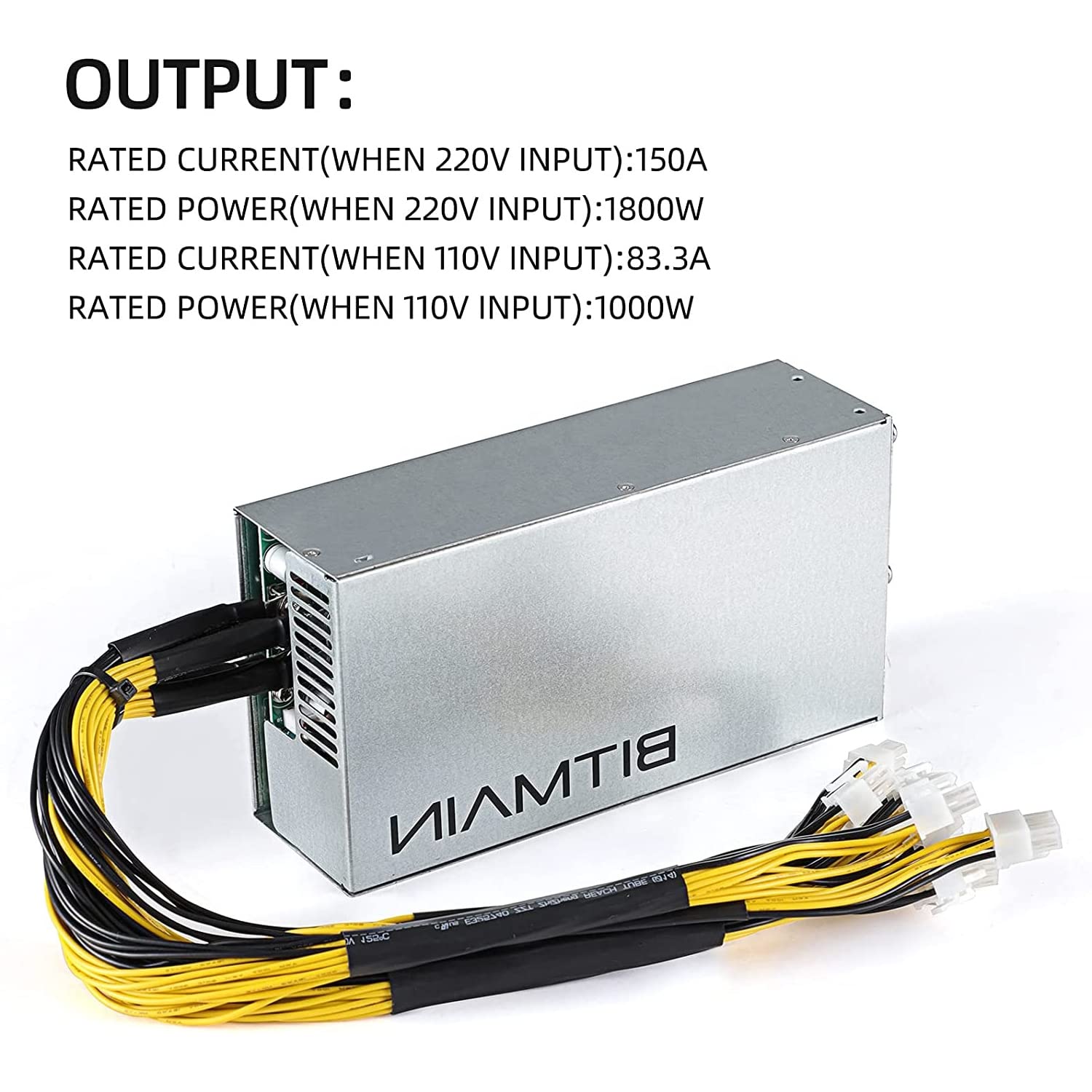 Bitmain Genuine Antminer Power Supply APW7 PSU 1800w 110v 220v New Model for S9 or L3+ or Z9 Mini or D3 ASICs w/ 10 Connectors