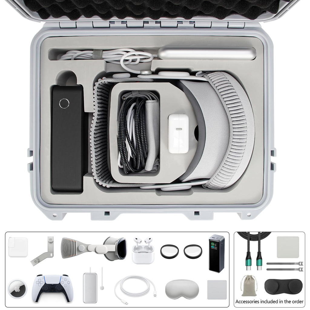 AMAZEAR Hard Case for Apple Vision Pro,Perfect for Storing Vision Pro and Battery at Home or While Traveling, Large Capacity Apple VR Waterproof Hard Case, Premium Apple Vision Pro Accessories - Loot Bandit