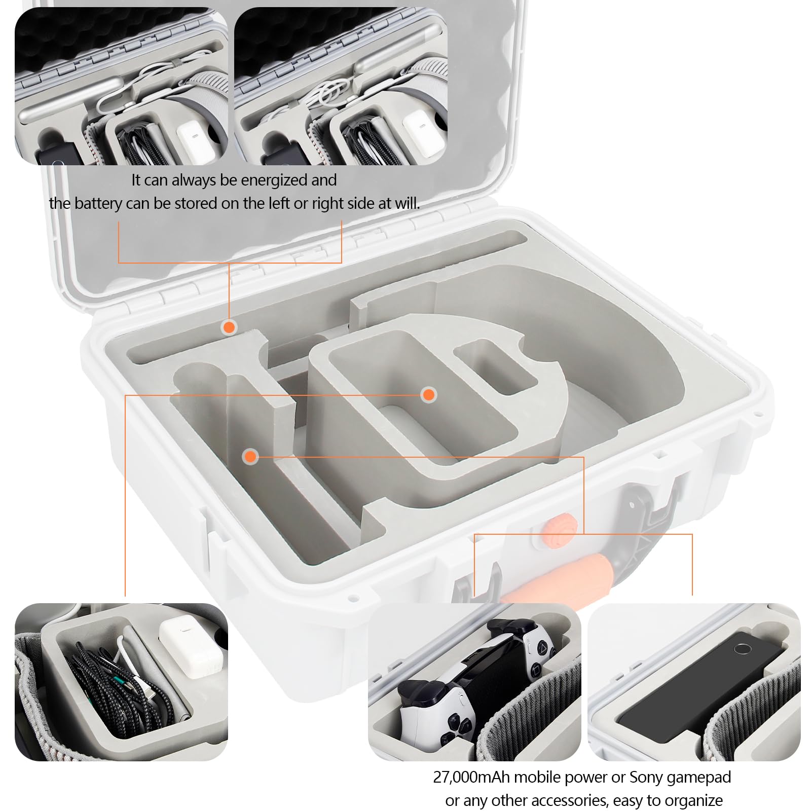 AMAZEAR Hard Case for Apple Vision Pro,Perfect for Storing Vision Pro and Battery at Home or While Traveling, Large Capacity Apple VR Waterproof Hard Case, Premium Apple Vision Pro Accessories - Loot Bandit