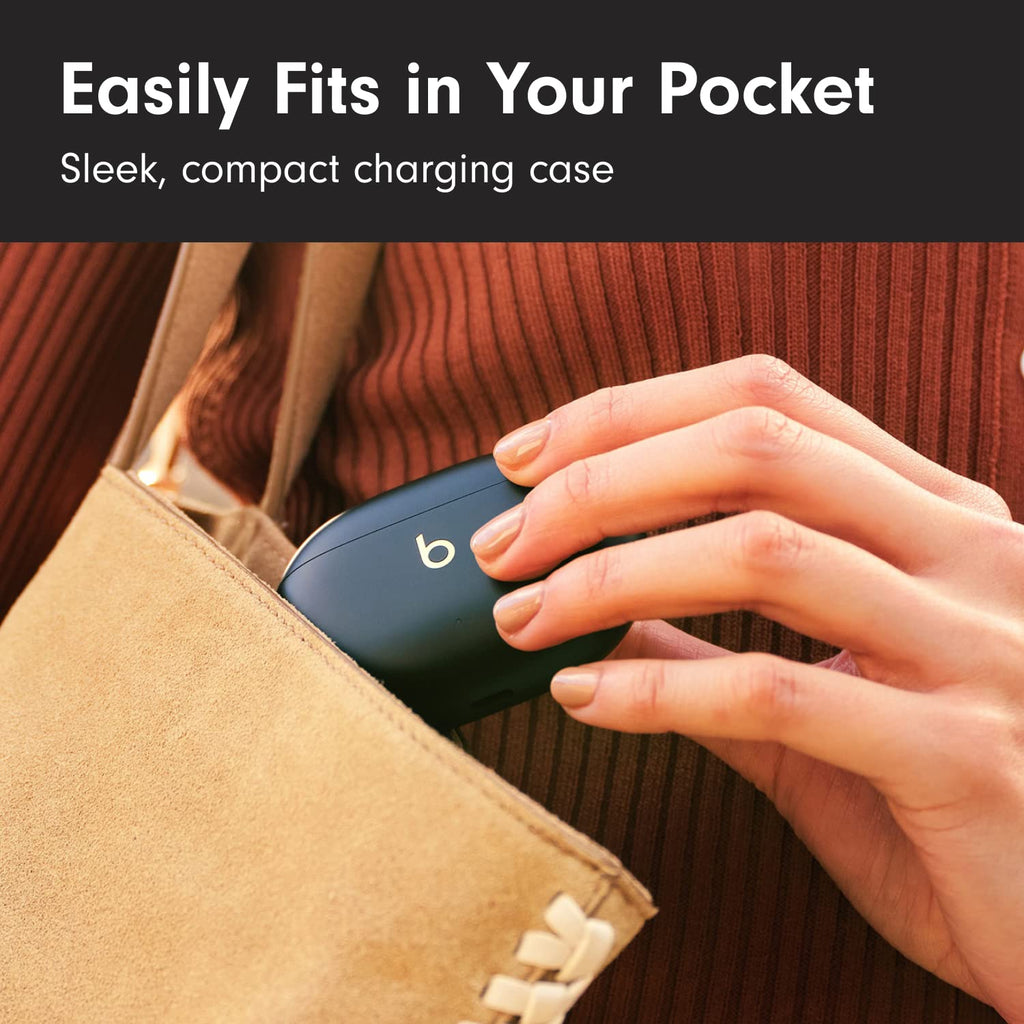 Beats Studio Buds + | True Wireless Noise Cancelling Earbuds, Enhanced Apple & Android Compatibility, Built - in Microphone, Sweat Resistant Bluetooth Headphones, Spatial Audio - Black/Gold - Loot Bandit