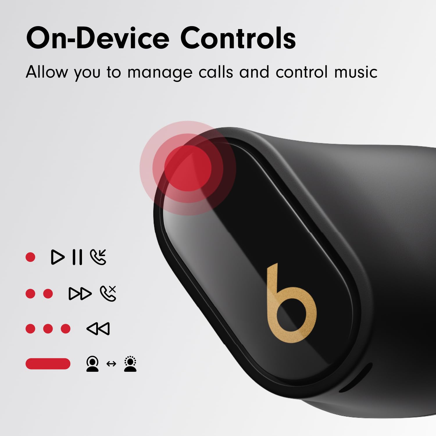 Beats Studio Buds + | True Wireless Noise Cancelling Earbuds, Enhanced Apple & Android Compatibility, Built - in Microphone, Sweat Resistant Bluetooth Headphones, Spatial Audio - Black/Gold - Loot Bandit