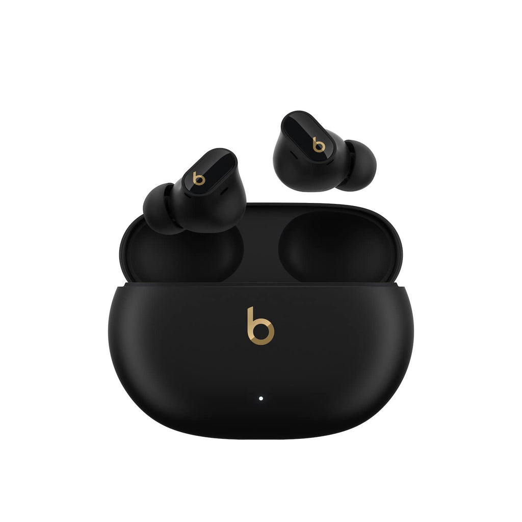 Beats Studio Buds + | True Wireless Noise Cancelling Earbuds, Enhanced Apple & Android Compatibility, Built - in Microphone, Sweat Resistant Bluetooth Headphones, Spatial Audio - Black/Gold - Loot Bandit