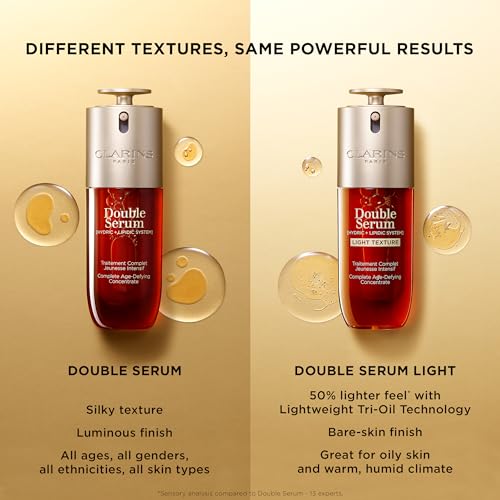 Clarins DOUBLE SERUM | Anti Aging Face Serum | Visibly Firms, Smoothes, Boosts Radiance, and Refines Pores | 24H Hydration | All Skin Types, 1.7 Fl Oz - Loot Bandit