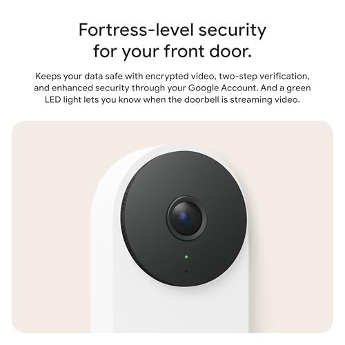Google Nest Doorbell (Wired, 3rd Gen) - 2K Video and Gemini, Live View, Night Vision, 2 - Way Audio - Works with Google Home - 2025 Model - Hazel - Loot Bandit