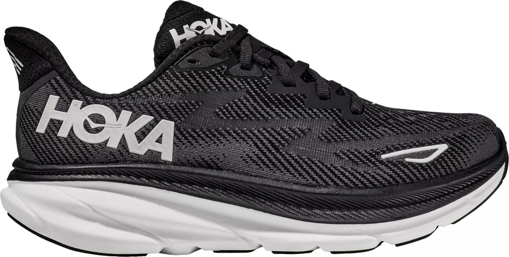 HOKA Clifton 9 Women's Performance Road Running Shoes Sneakers (Black/White, US Footwear Size System, Adult, Women, Numeric, Medium, 7) - Loot Bandit