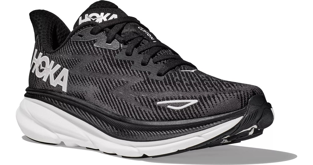 HOKA Clifton 9 Women's Performance Road Running Shoes Sneakers (Black/White, US Footwear Size System, Adult, Women, Numeric, Medium, 7) - Loot Bandit