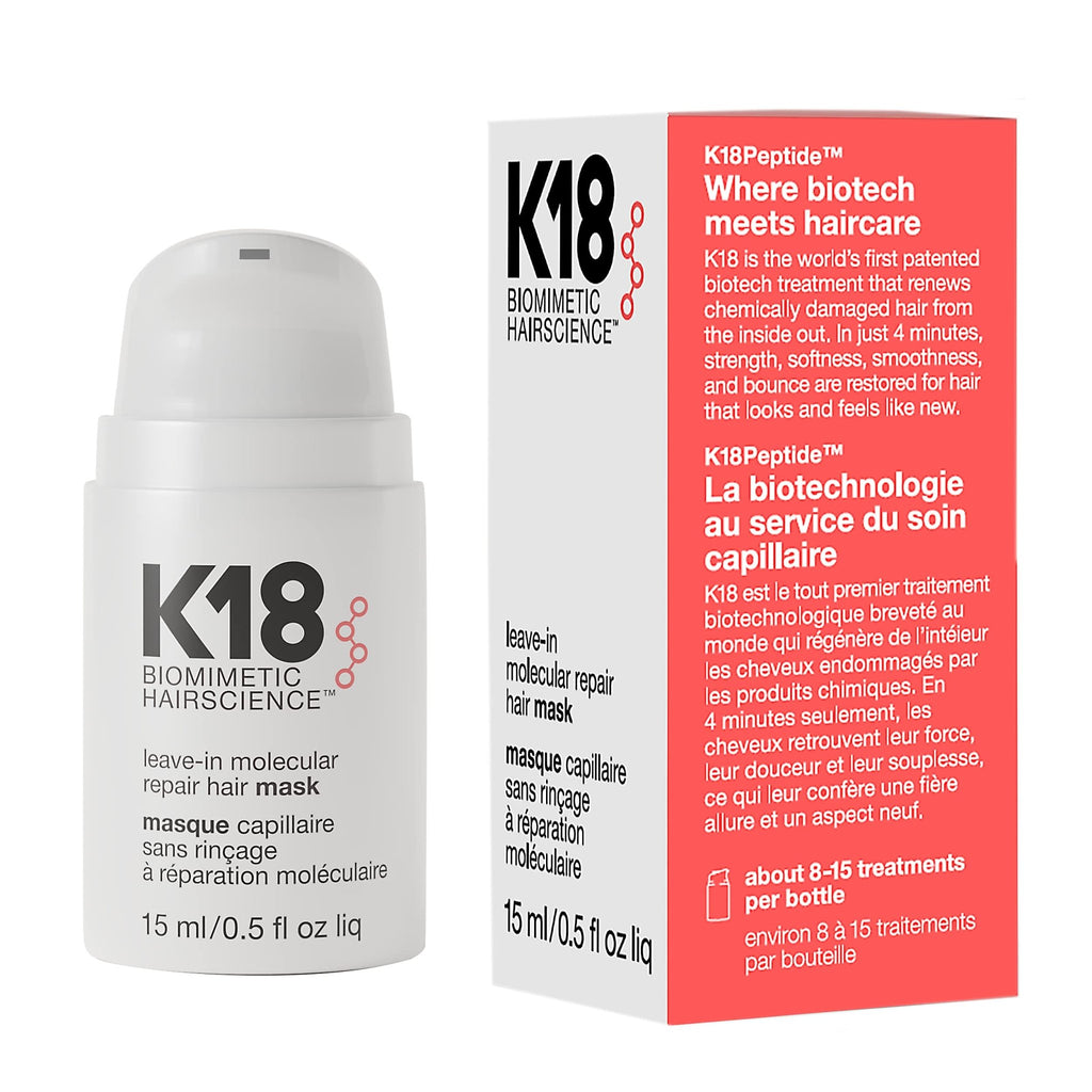 K18 Mini Leave - In Molecular Hair Mask, Repairs Dry or Damaged Hair, Reverse Hair Damage from Bleach, Color, Chemical Services & Heat - Loot Bandit