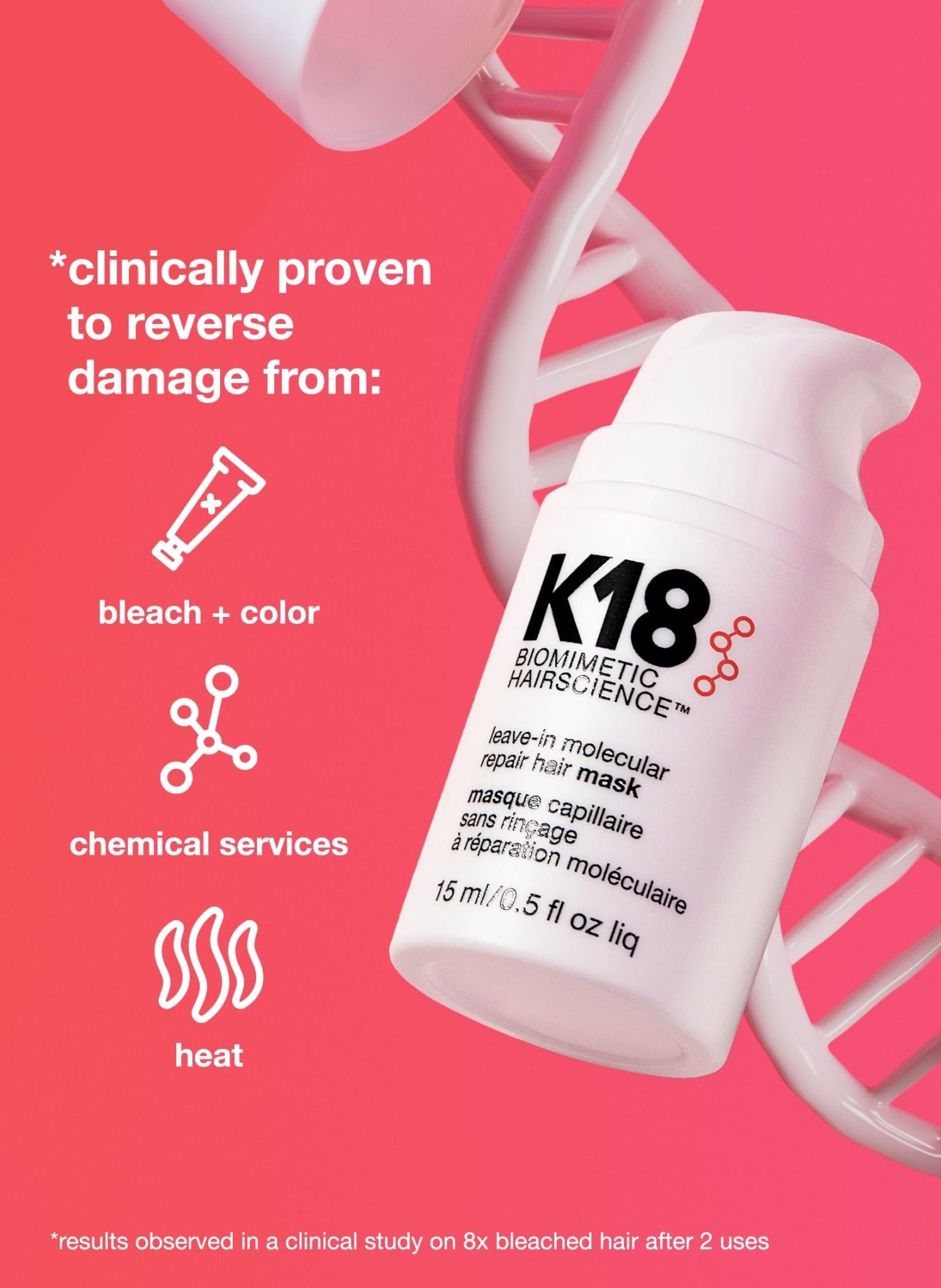 K18 Mini Leave - In Molecular Hair Mask, Repairs Dry or Damaged Hair, Reverse Hair Damage from Bleach, Color, Chemical Services & Heat - Loot Bandit