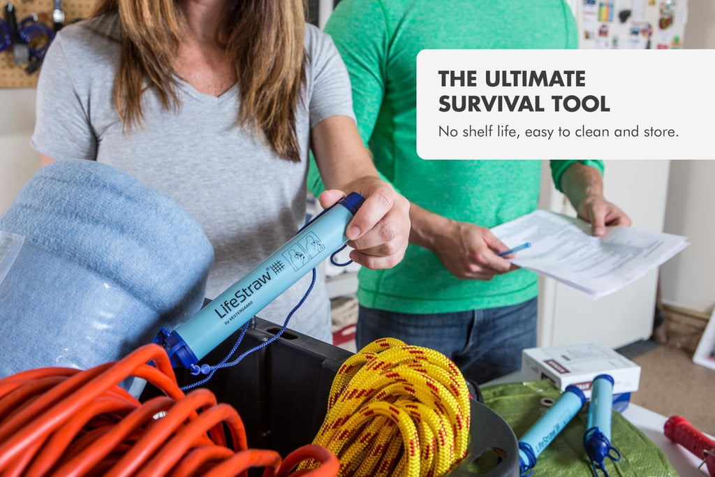 LifeStraw Personal Water Filter for Hiking, Camping, Travel, and Emergency Preparedness, 2 Pack, Blue - Loot Bandit