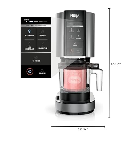 Ninja CREAMi, Ice Cream Maker, Ice Cream, Gelato, Sorbet,Milkshakes, Mix - ins, Smoothie Bowls & More, 7 - in - 1, Ice Cream Pints, Pint lid, Healthy Ice Cream, Compact, Perfect for Kids, Black, NC299AMZ - Loot Bandit