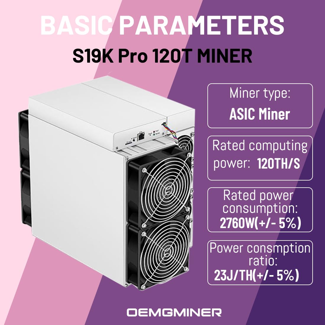 OEMGMINER Antminer S19k Pro 120T 2760W ASIC Bitcoin Miner - Reviews - Loot Bandit