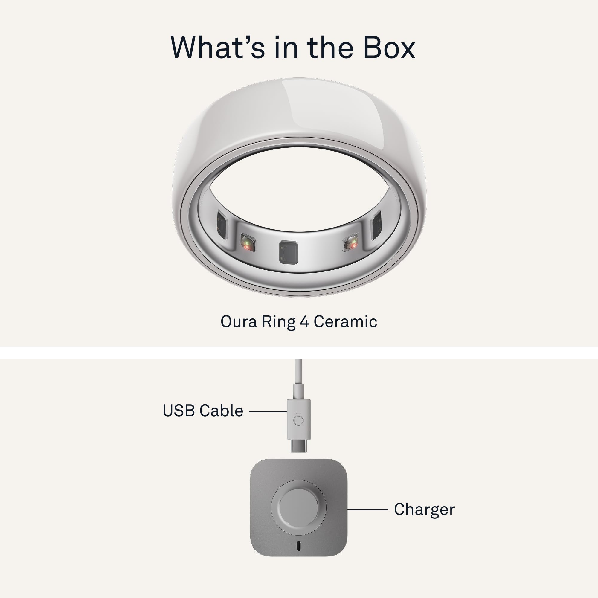 Oura Ring 4 Ceramic - Cloud - Size 8 - Size Before You Buy - Loot Bandit