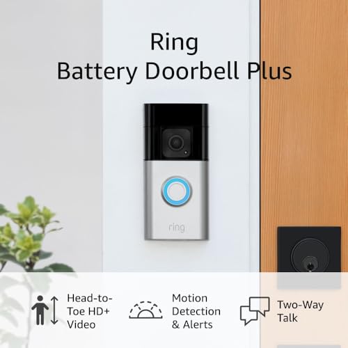 Ring Battery Doorbell Plus (newest model), Home or business security, Head - to - Toe HD+ Video, motion detection & alerts, and Two - Way Talk - Loot Bandit