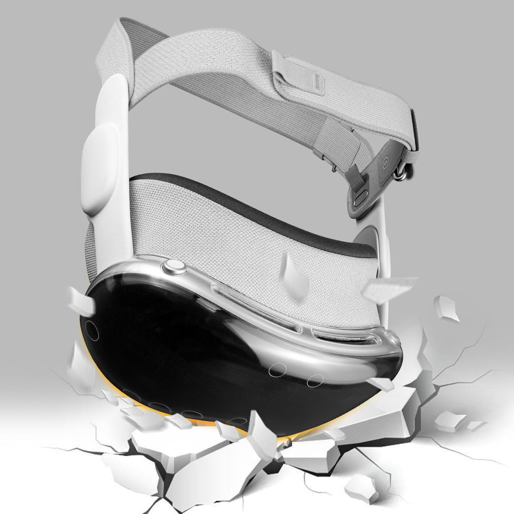 SOULWIT TPU Protective Case Cover for Apple Vision Pro VR Headset, Durable & Slim Fit Screen Protector Accessory, Without Affecting Tracking Scans - Non - Holed - Loot Bandit