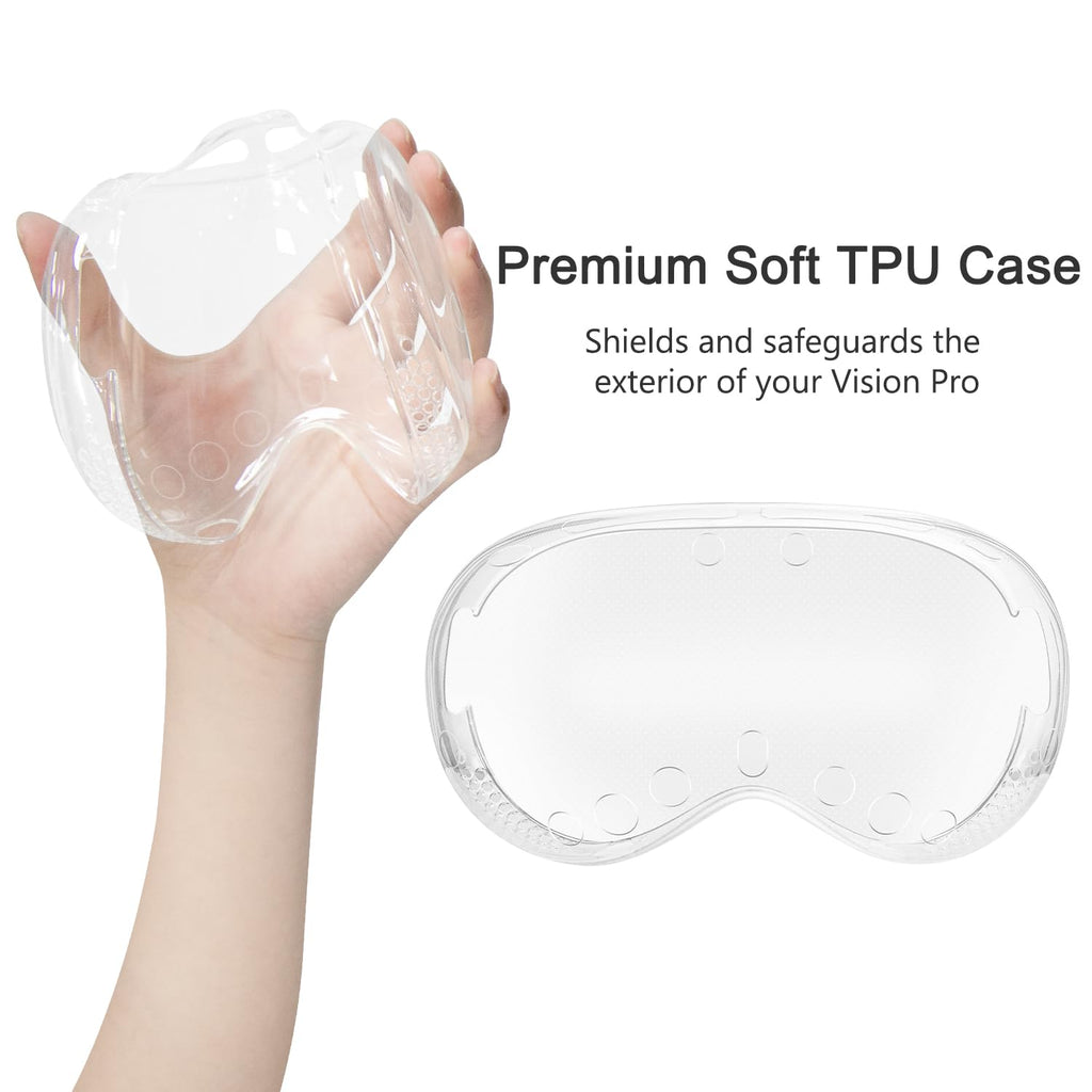 SOULWIT TPU Protective Case Cover for Apple Vision Pro VR Headset, Durable & Slim Fit Screen Protector Accessory, Without Affecting Tracking Scans - Non - Holed - Loot Bandit