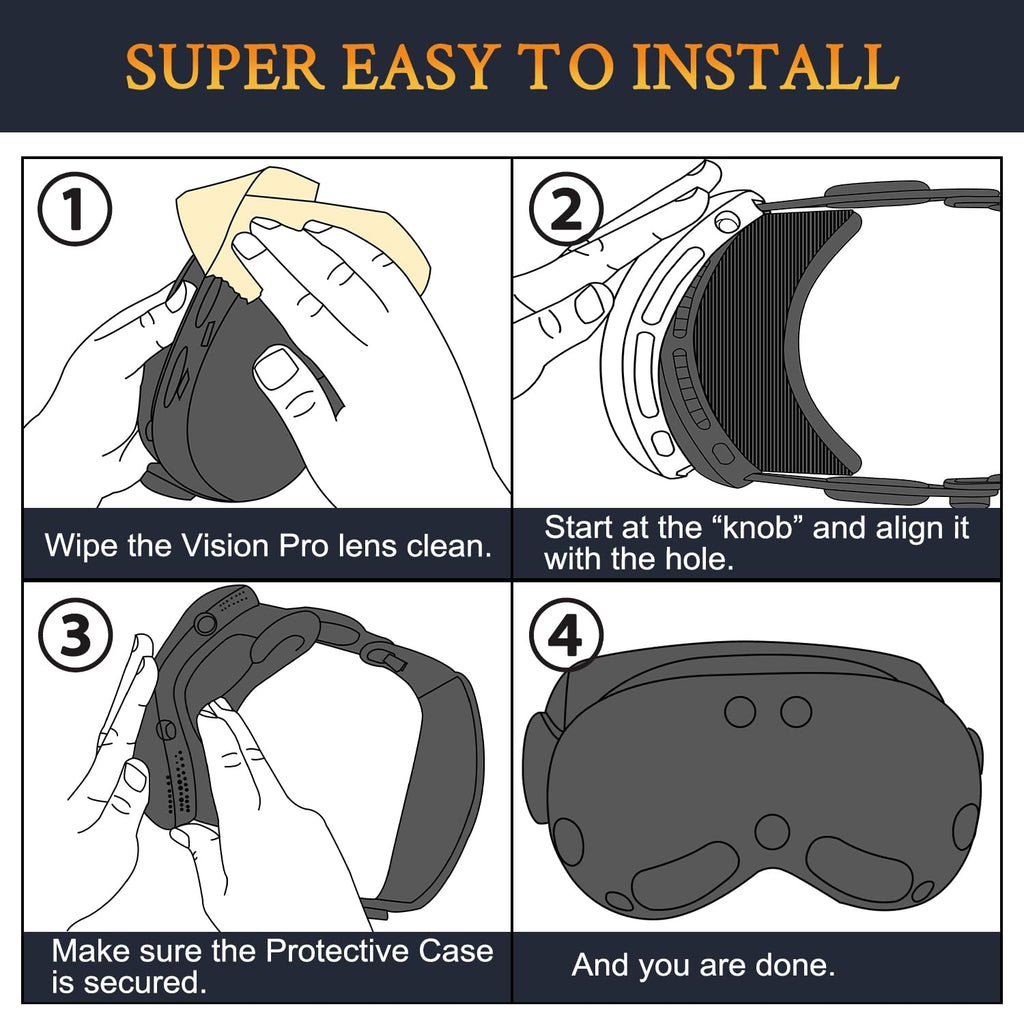 SOULWIT TPU Protective Case Cover for Apple Vision Pro VR Headset, Durable & Slim Fit Screen Protector Accessory, Without Affecting Tracking Scans - Non - Holed - Loot Bandit