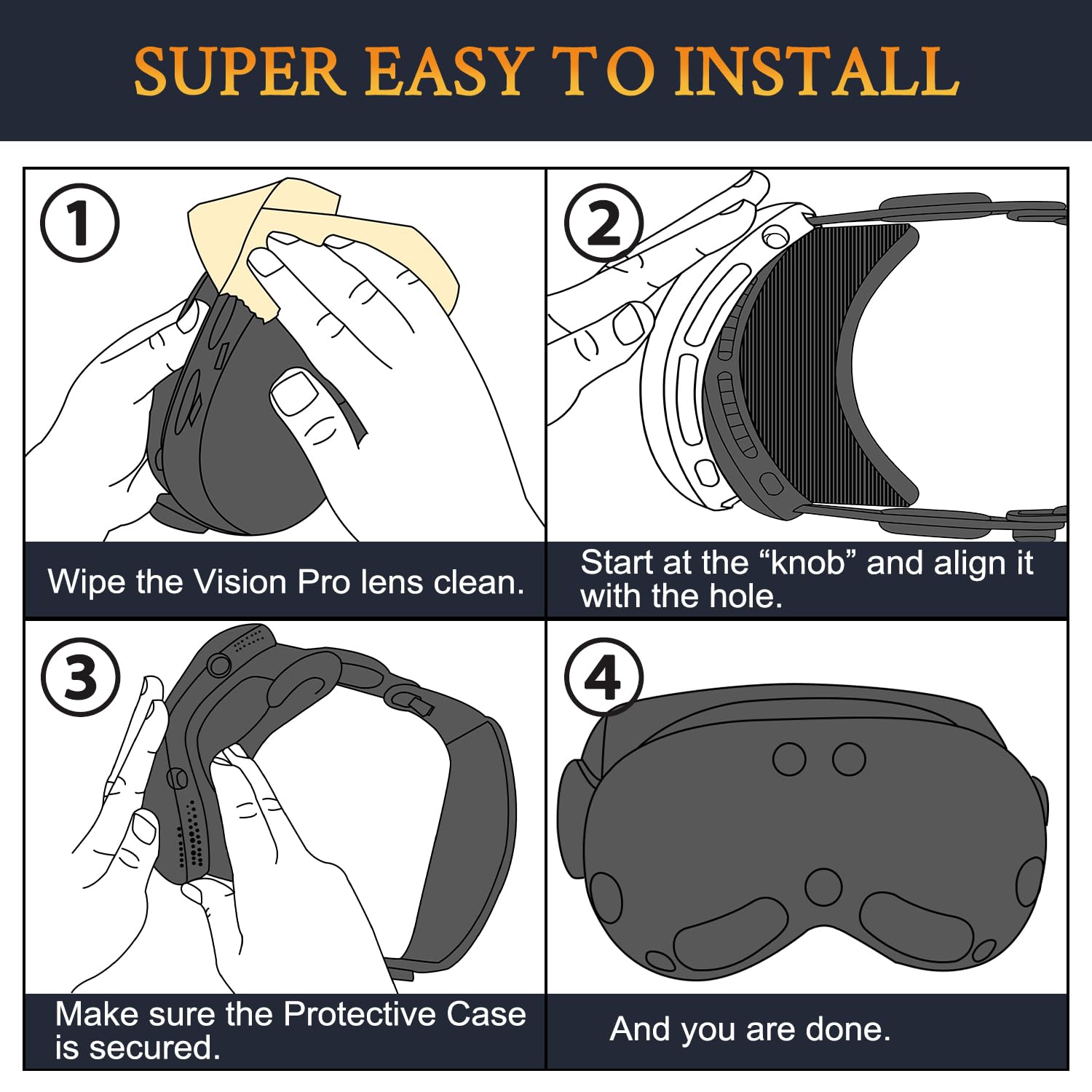 SOULWIT TPU Protective Case Cover for Apple Vision Pro VR Headset, Durable & Slim Fit Screen Protector Accessory, Without Affecting Tracking Scans - Non - Holed - Loot Bandit